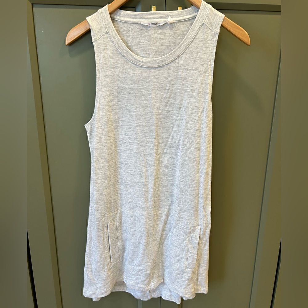 Athleta Heather Gray Front Pocket Tunic Tank